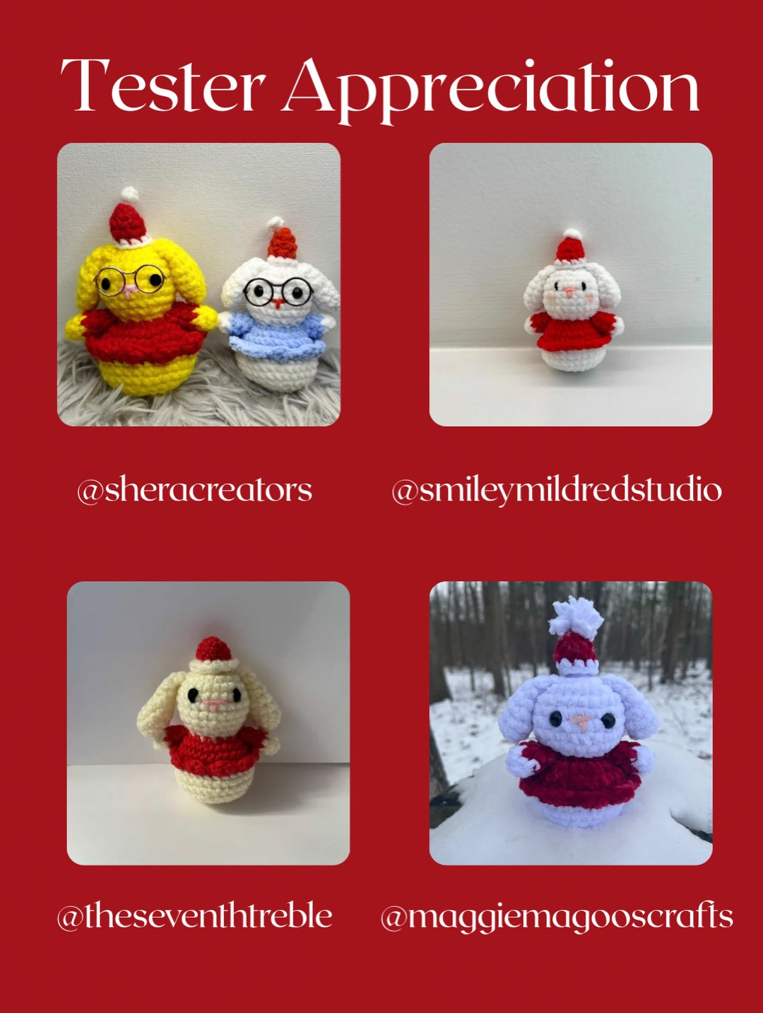 Crochet a Festive Christmas Bunny with This Free Pattern