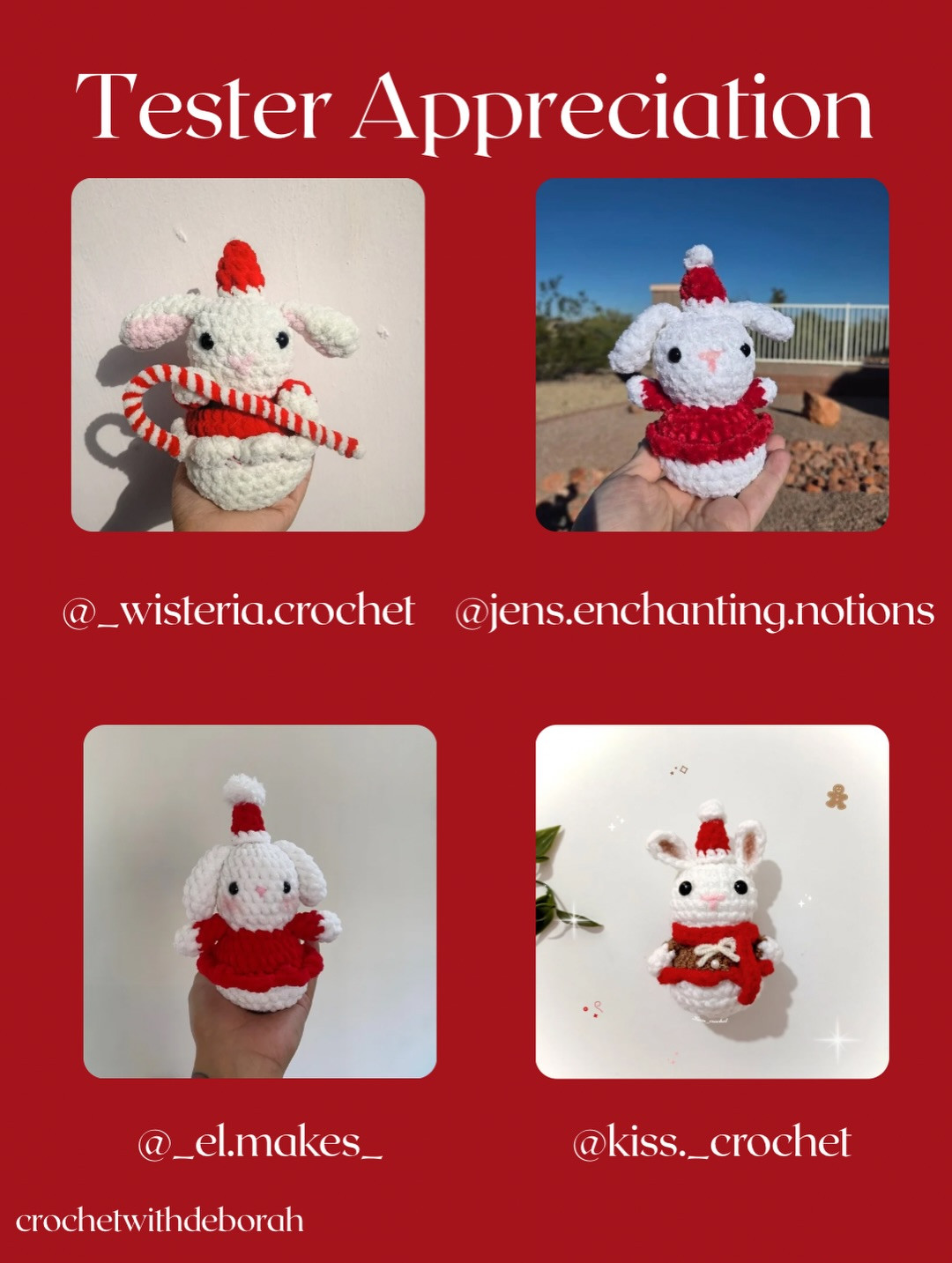 Crochet a Festive Christmas Bunny with This Free Pattern