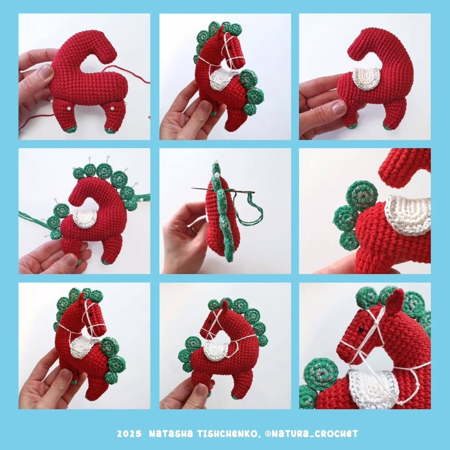 Crochet Amigurumi Christmas Horse Pattern for Festive Decorations