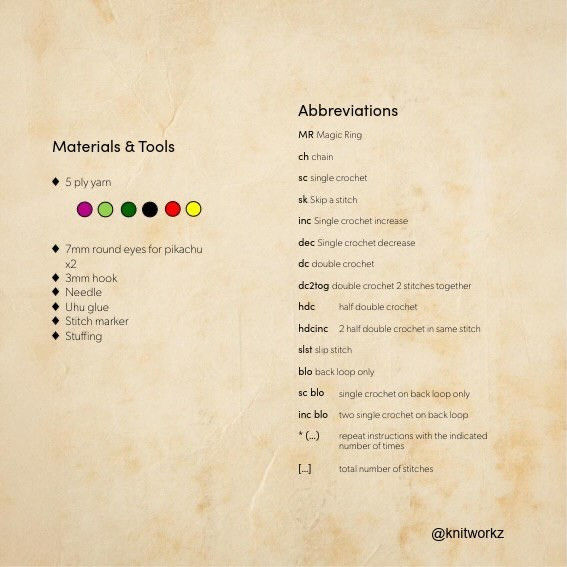 Crochet Amigurumi Pattern: Zoro x Pikachu Plushie