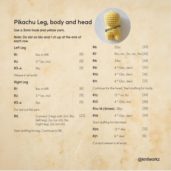 Crochet Amigurumi Pattern: Zoro x Pikachu Plushie