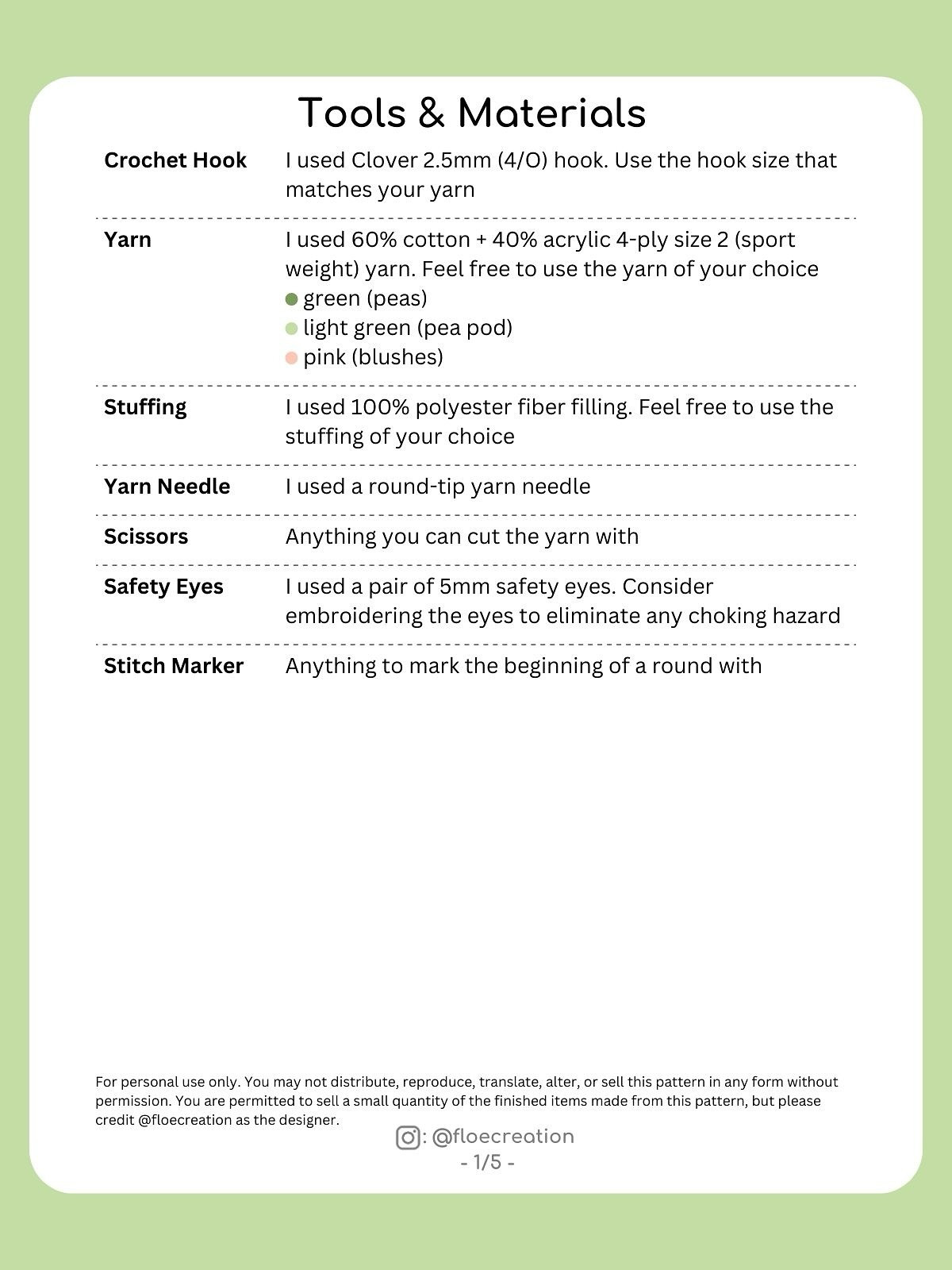 Crochet Amigurumi Peas in a Pod Free Pattern Guide