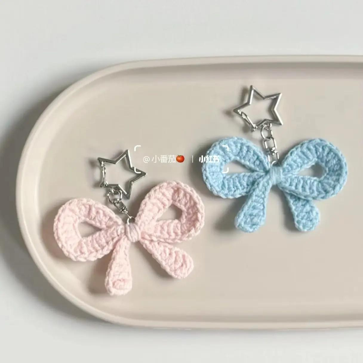 Crochet Bow Keychain Pattern - Easy and Cute Design