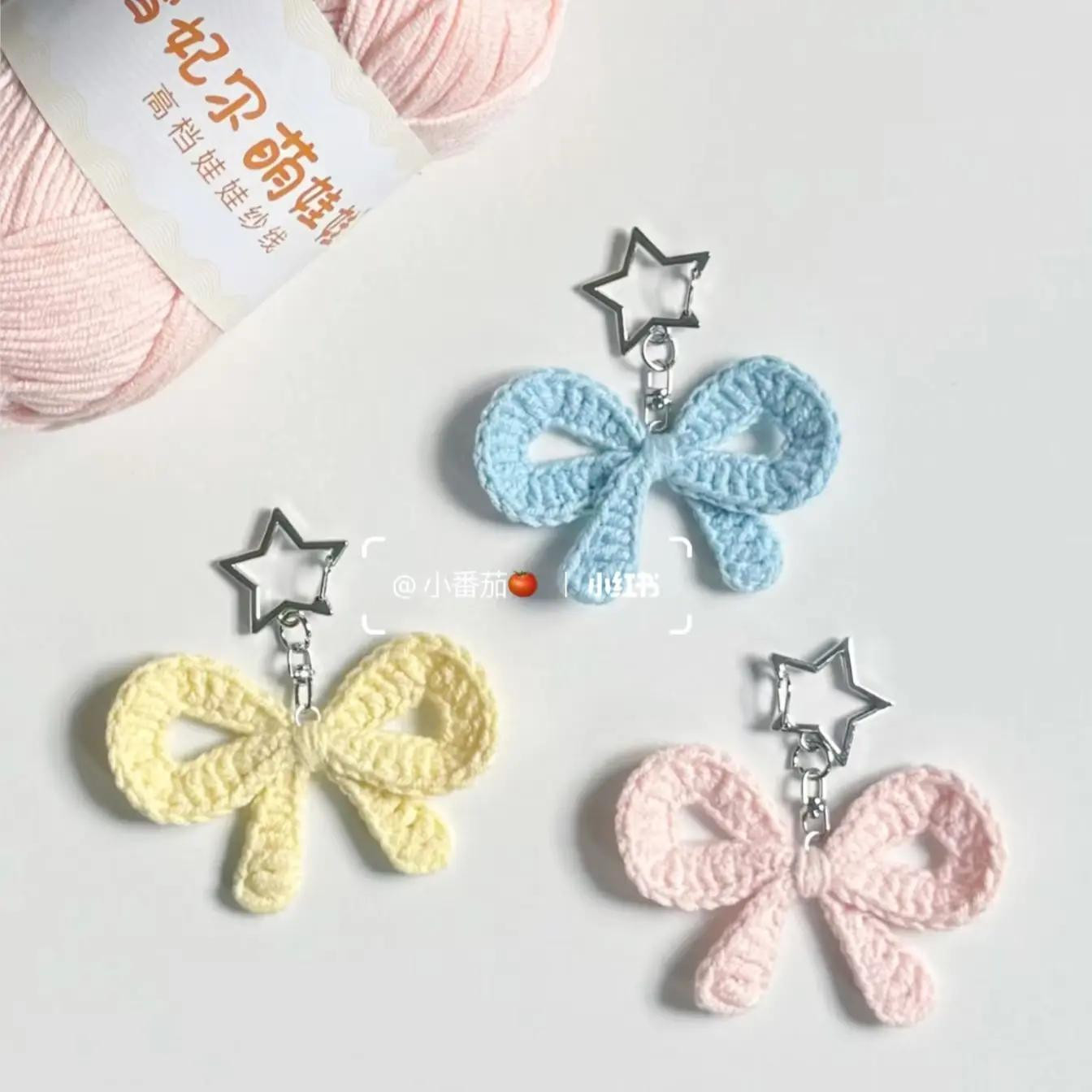 Crochet Bow Keychain Pattern - Easy and Cute Design