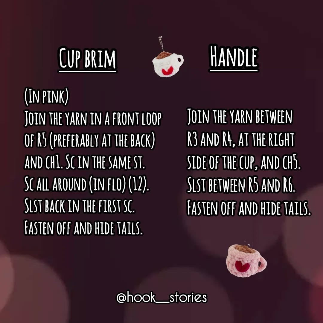 Crochet Chocolate Cup with Heart Pattern - No Sew Required