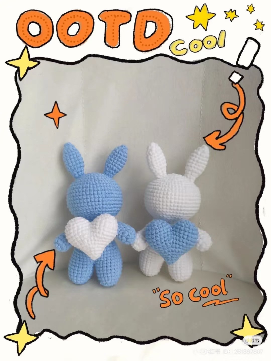 Crochet Christmas Bunnies with Heart Pattern Tutorial