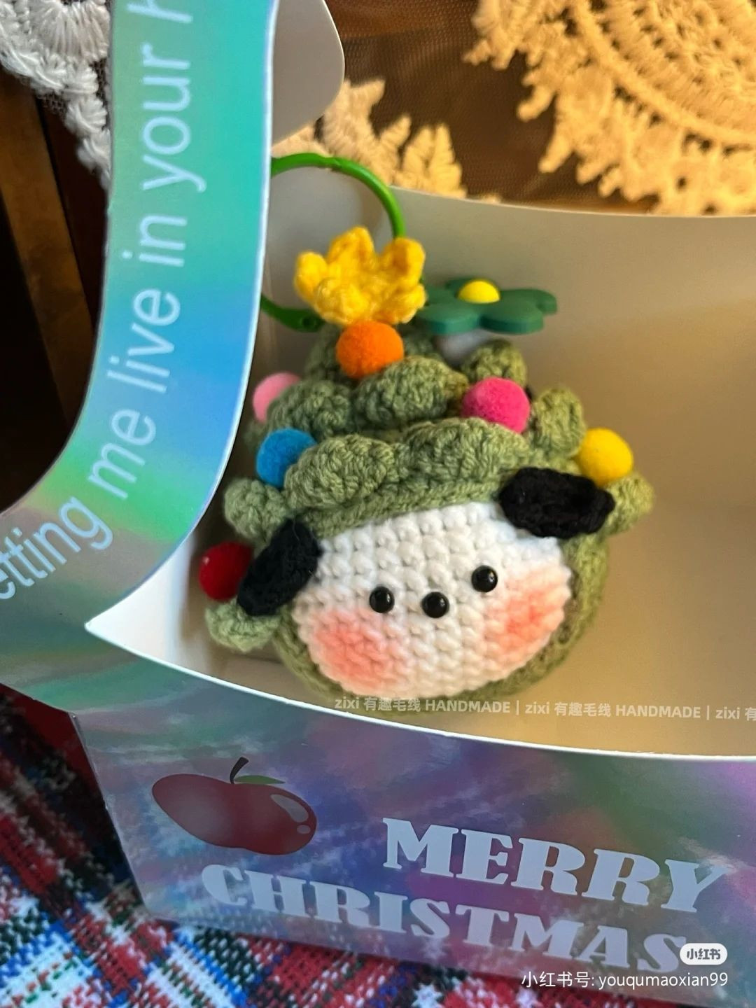 Crochet Christmas Tree Plushie and Apple Decor for Festive Cheer