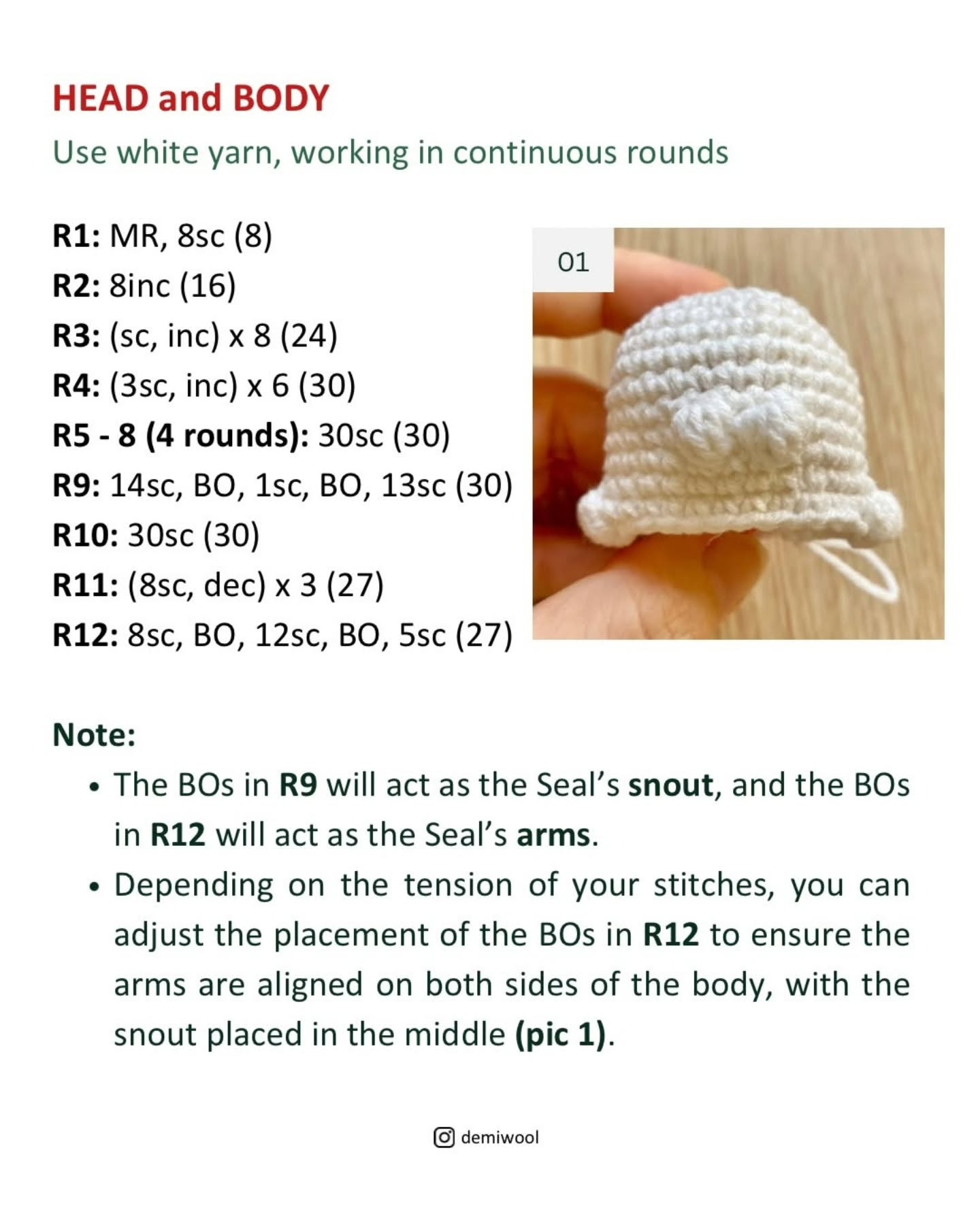 Crochet Cute Amigurumi Seal with Christmas Hat - Free Pattern