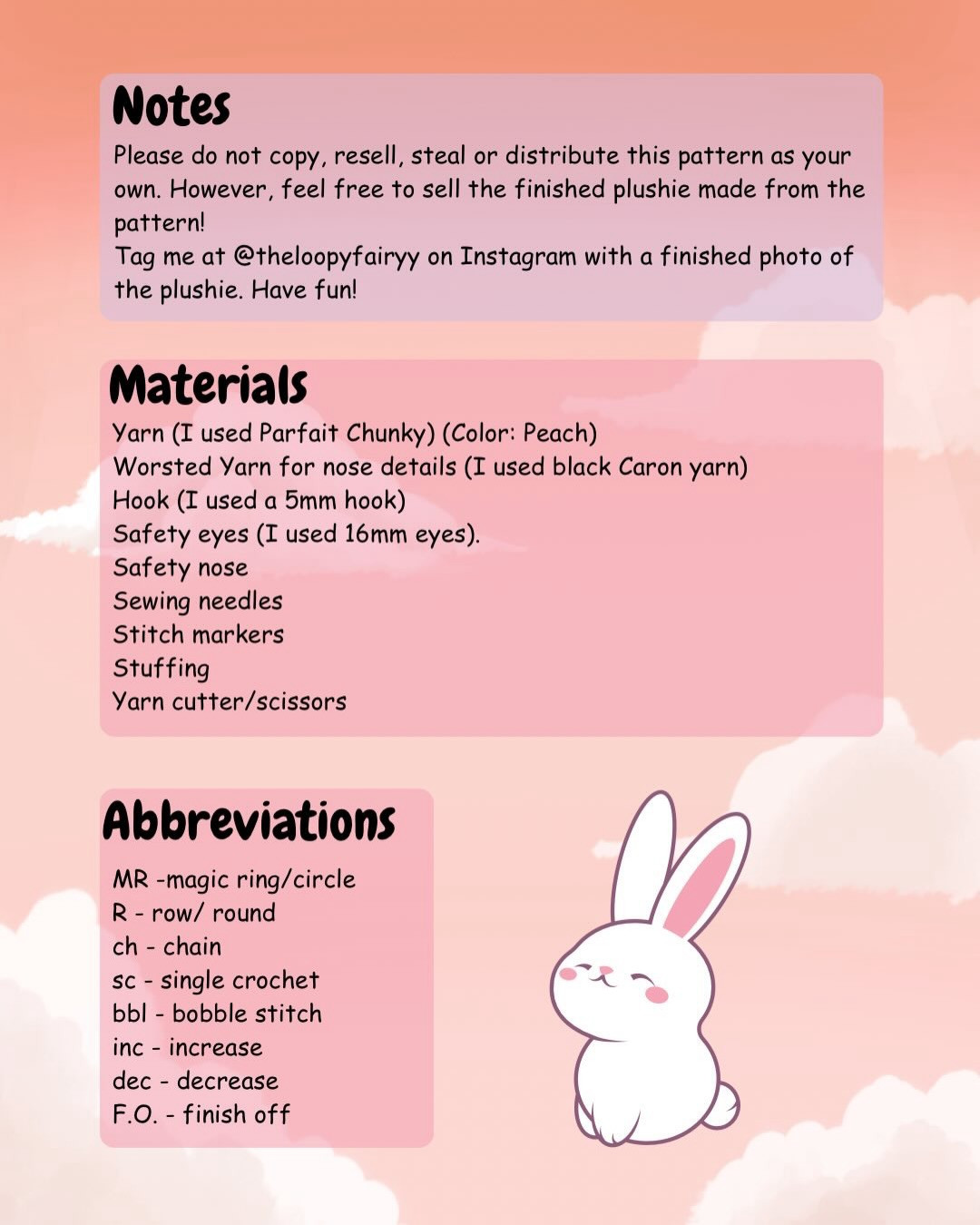 Crochet Cute Boxy Bunny Plushie with Free Pattern