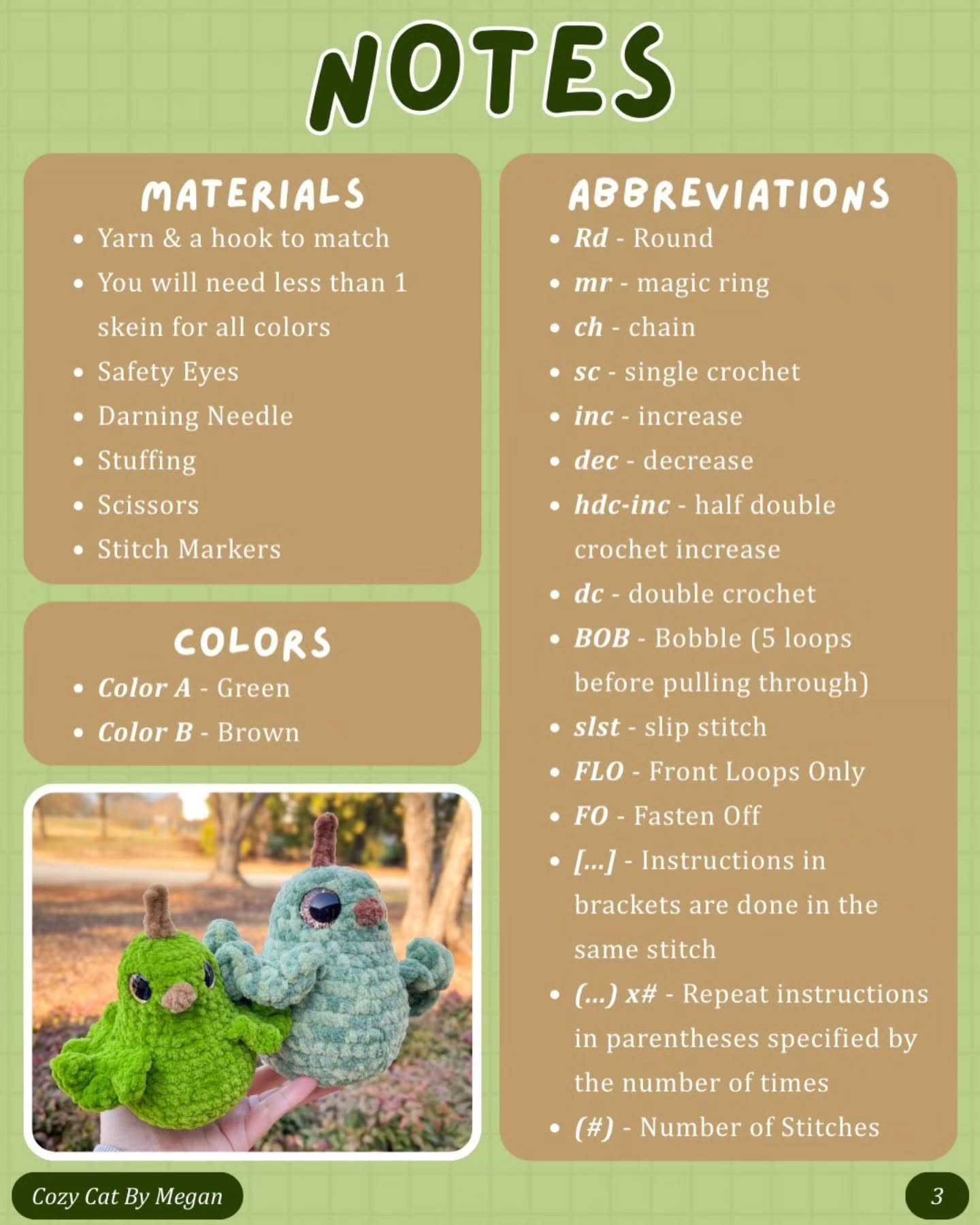 Crochet Cute Pear Bird Amigurumi Pattern Free Download