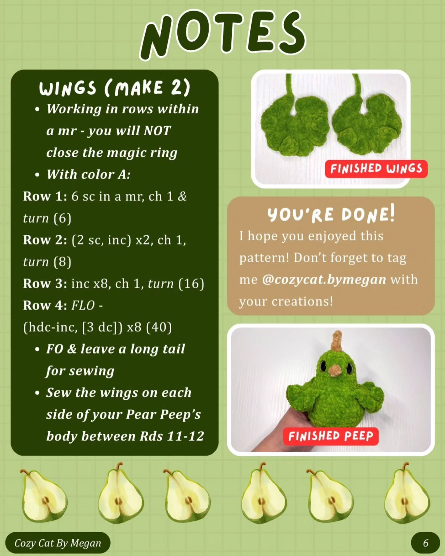 Crochet Cute Pear Bird Amigurumi Pattern Free Download