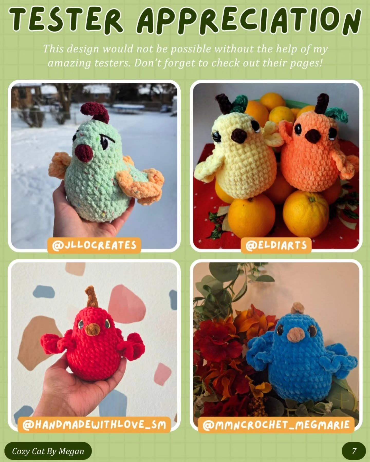 Crochet Cute Pear Bird Amigurumi Pattern Free Download