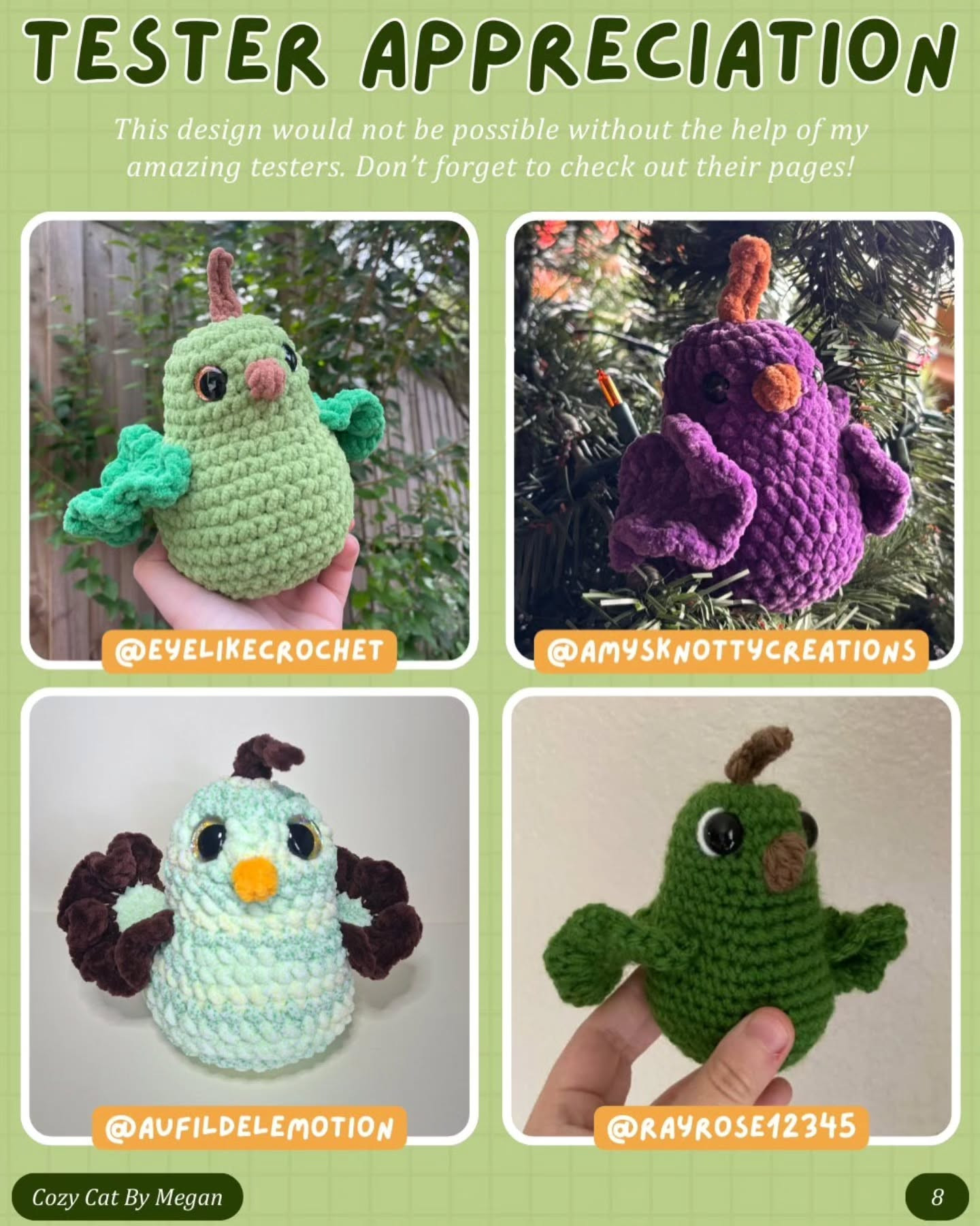 Crochet Cute Pear Bird Amigurumi Pattern Free Download