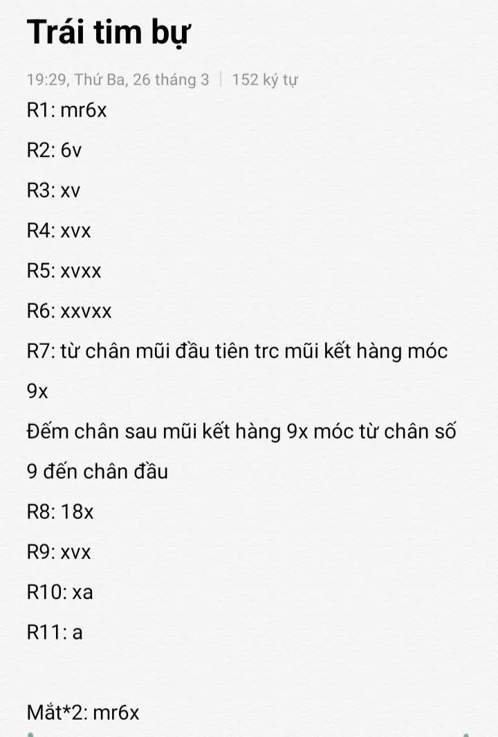 Crochet Cute Pink Heart with Big Eyes and Dangly Legs