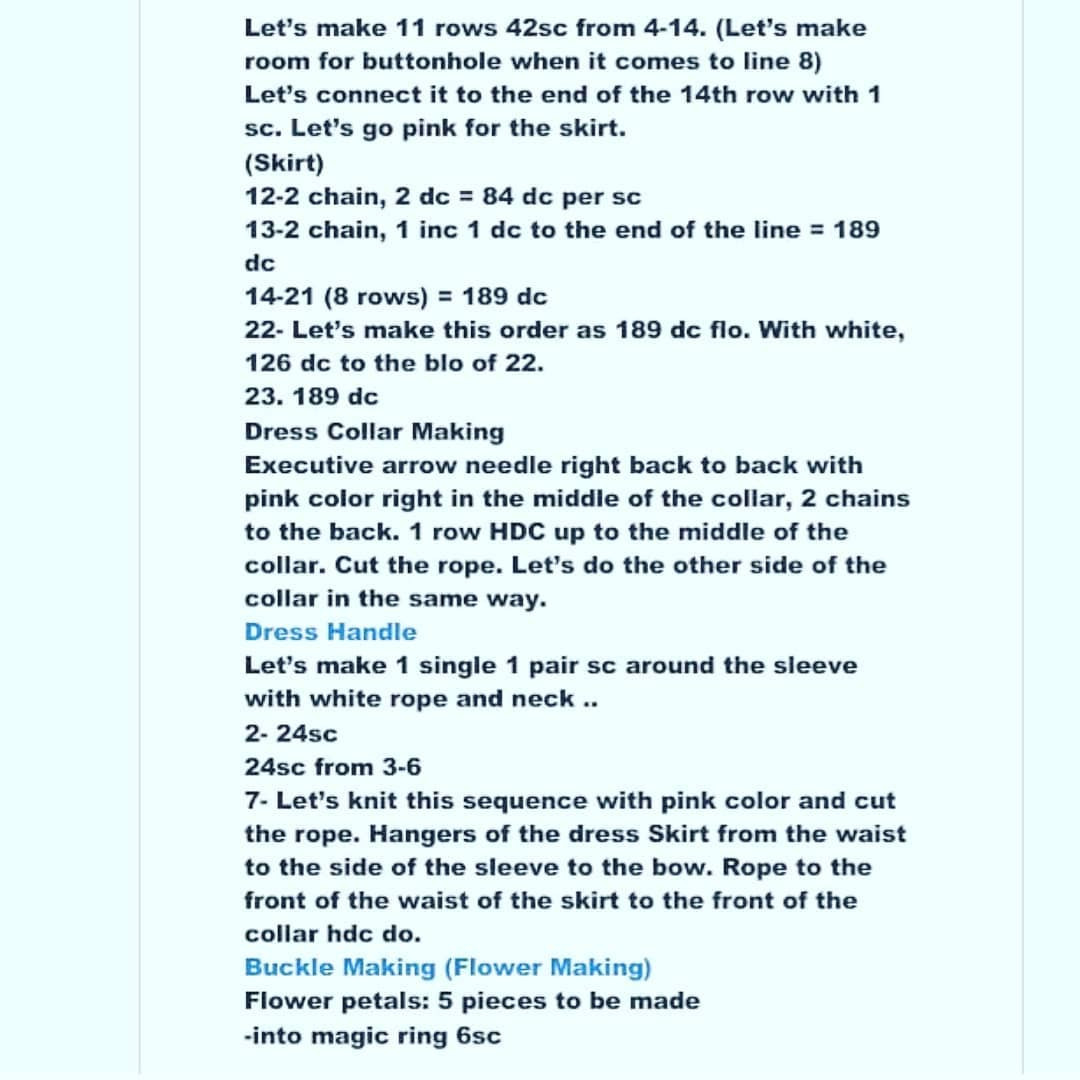 Crochet Doll with Long Hair and Pink Dress Free Pattern