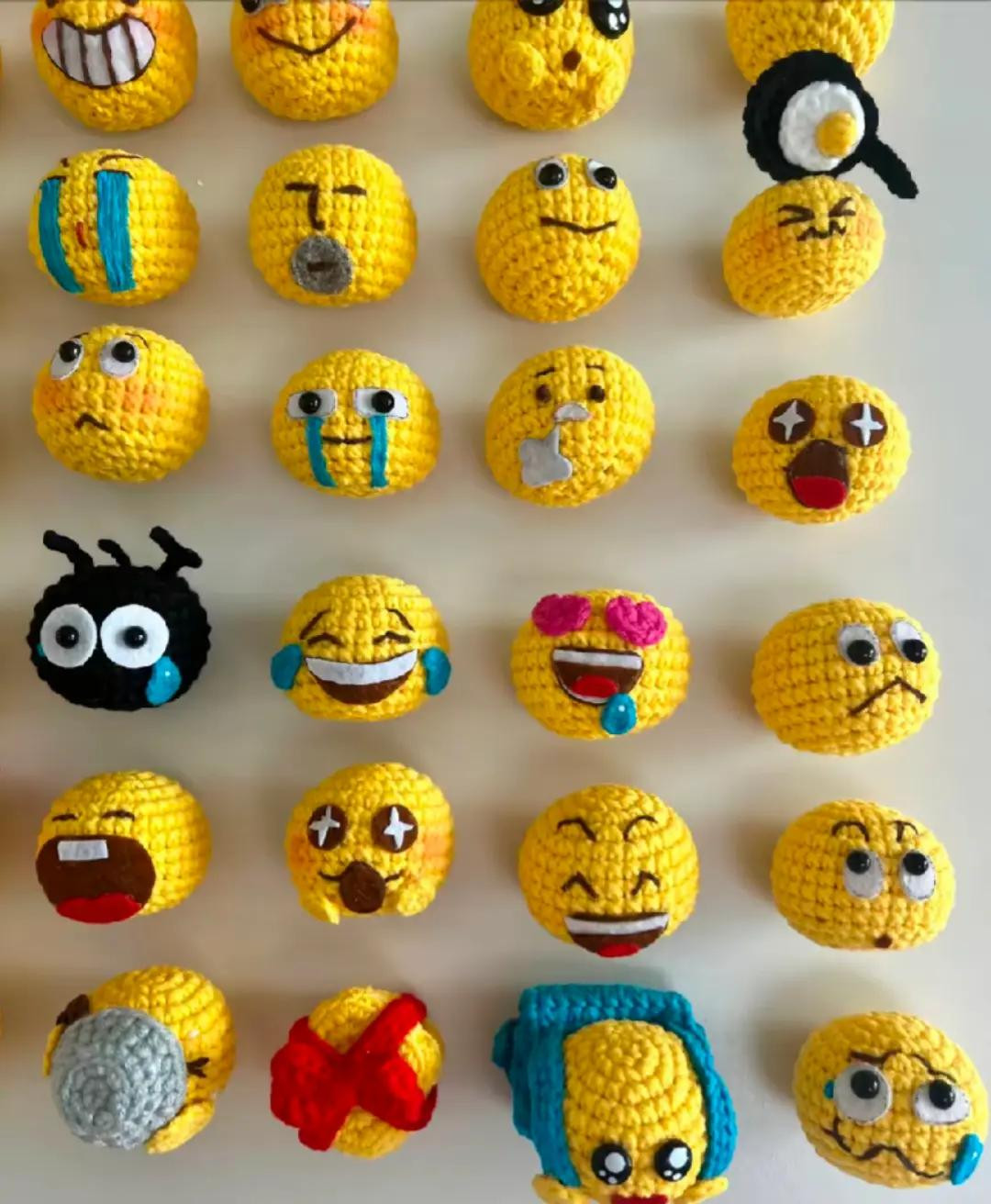 Crochet Emoji Collection: Expressive Faces in Vibrant Yarn Creations