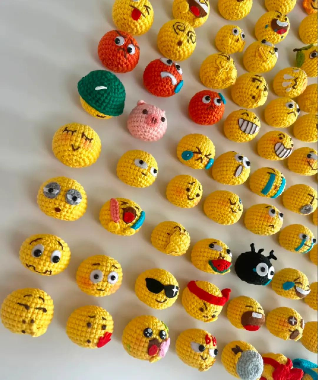 Crochet Emoji Collection: Expressive Faces in Vibrant Yarn Creations