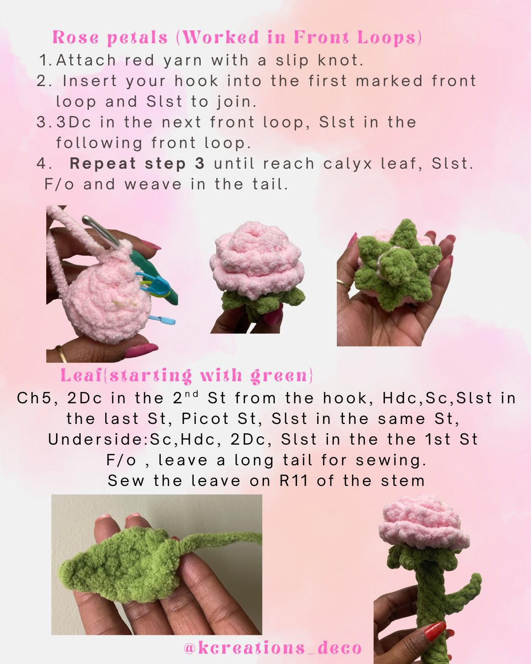 Crochet Eternal Rose Pattern for Personal Use Only