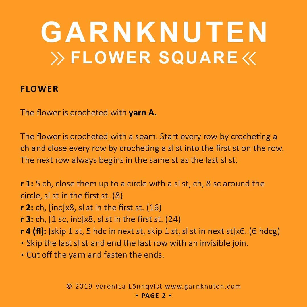 Crochet Flower Square Pattern for Beginners - Free Download