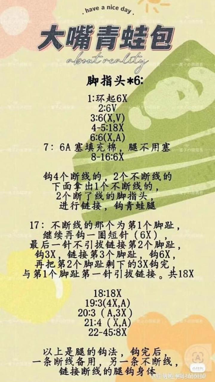 Crochet Frog Bag Pattern with Overalls and Star Decoration