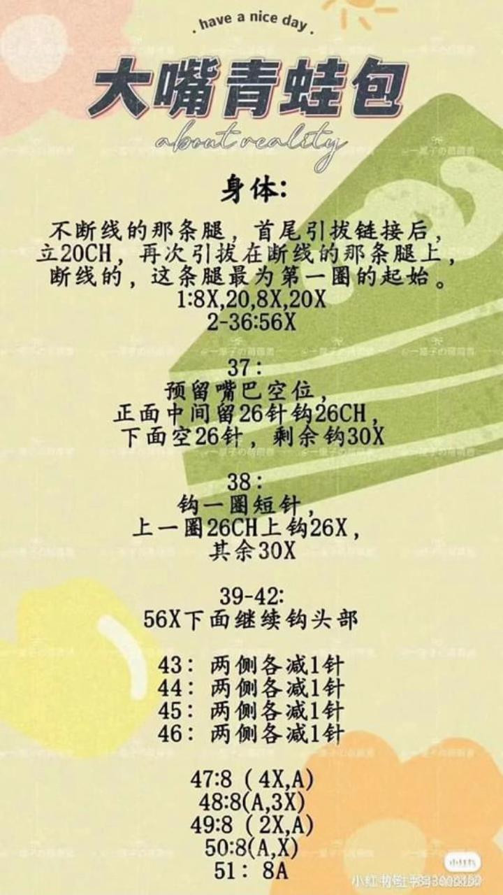 Crochet Frog Bag Pattern with Overalls and Star Decoration