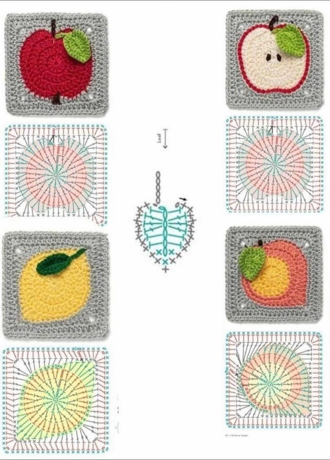 Crochet Granny Square Bag Pattern with Fruit Motifs