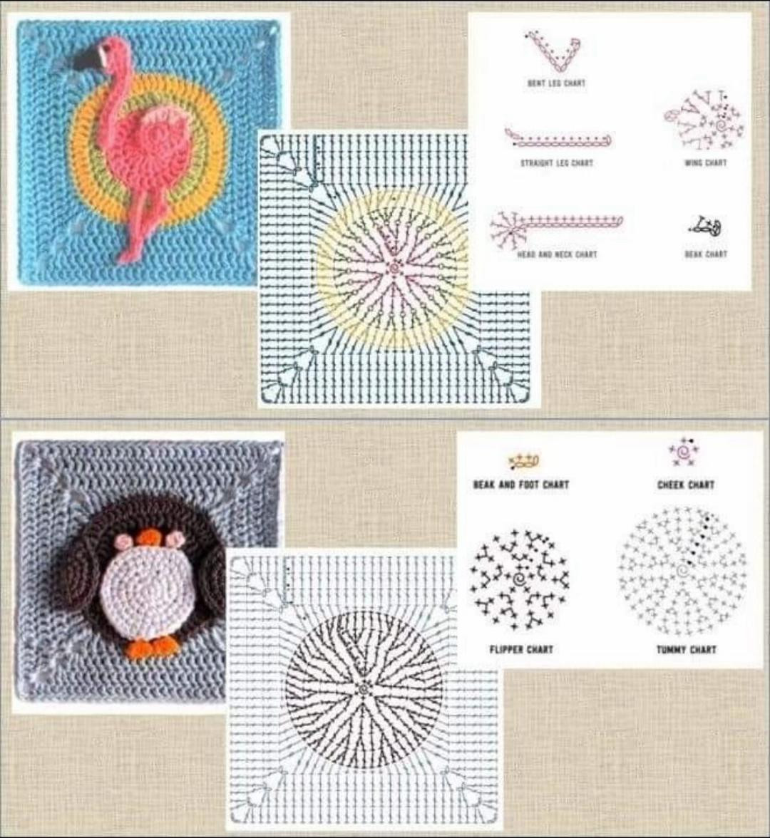 Crochet Granny Square Bag Pattern with Fruit Motifs