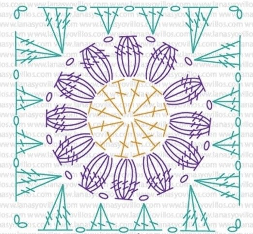 Crochet Granny Square Bag with Pastel Flower Design