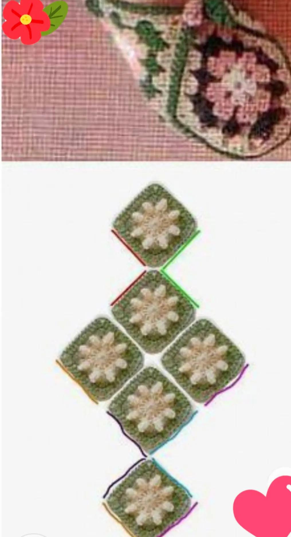 Crochet Granny Square Slipper Pattern with Floral Motif