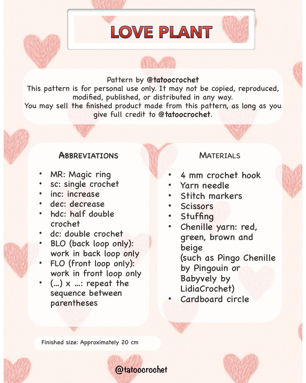 Crochet Heart-Shaped Love Plant Pattern for Beginners
