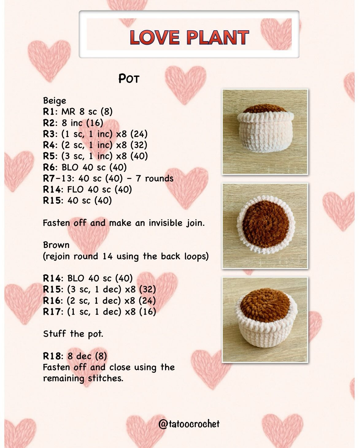 Crochet Heart-Shaped Love Plant Pattern for Beginners