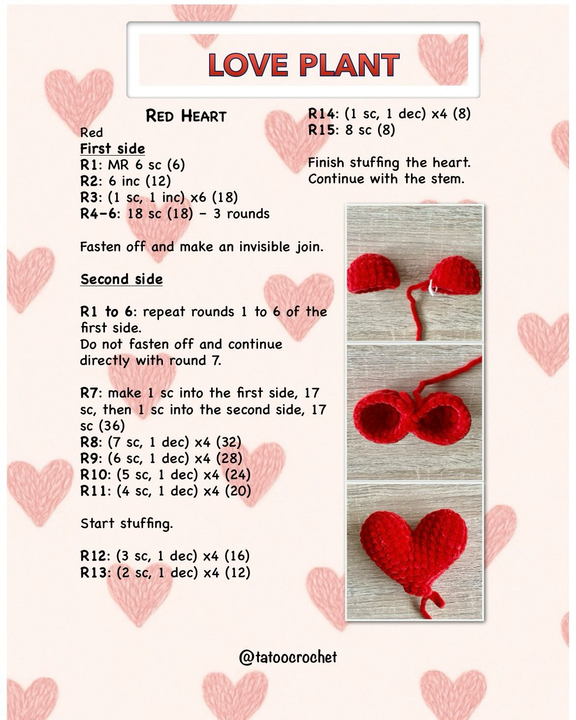 Crochet Heart-Shaped Love Plant Pattern for Beginners