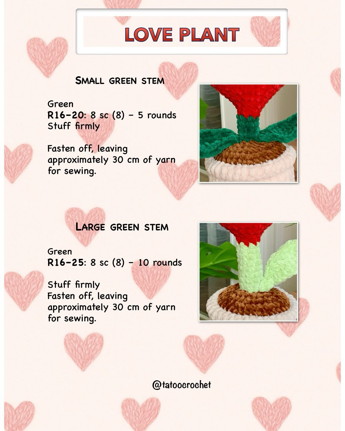 Crochet Heart-Shaped Love Plant Pattern for Beginners