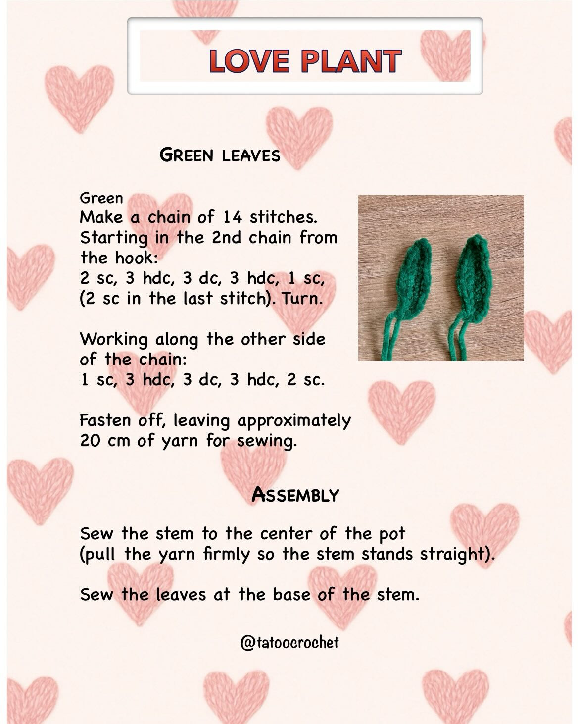 Crochet Heart-Shaped Love Plant Pattern for Beginners