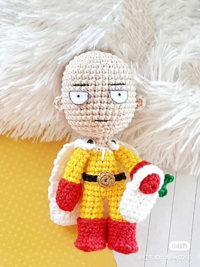 Crochet Hero: Amigurumi Pattern for a Bald Superhero Doll