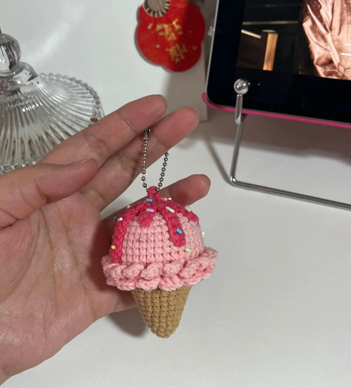Crochet Ice Cream Cone with Sprinkles Pattern
