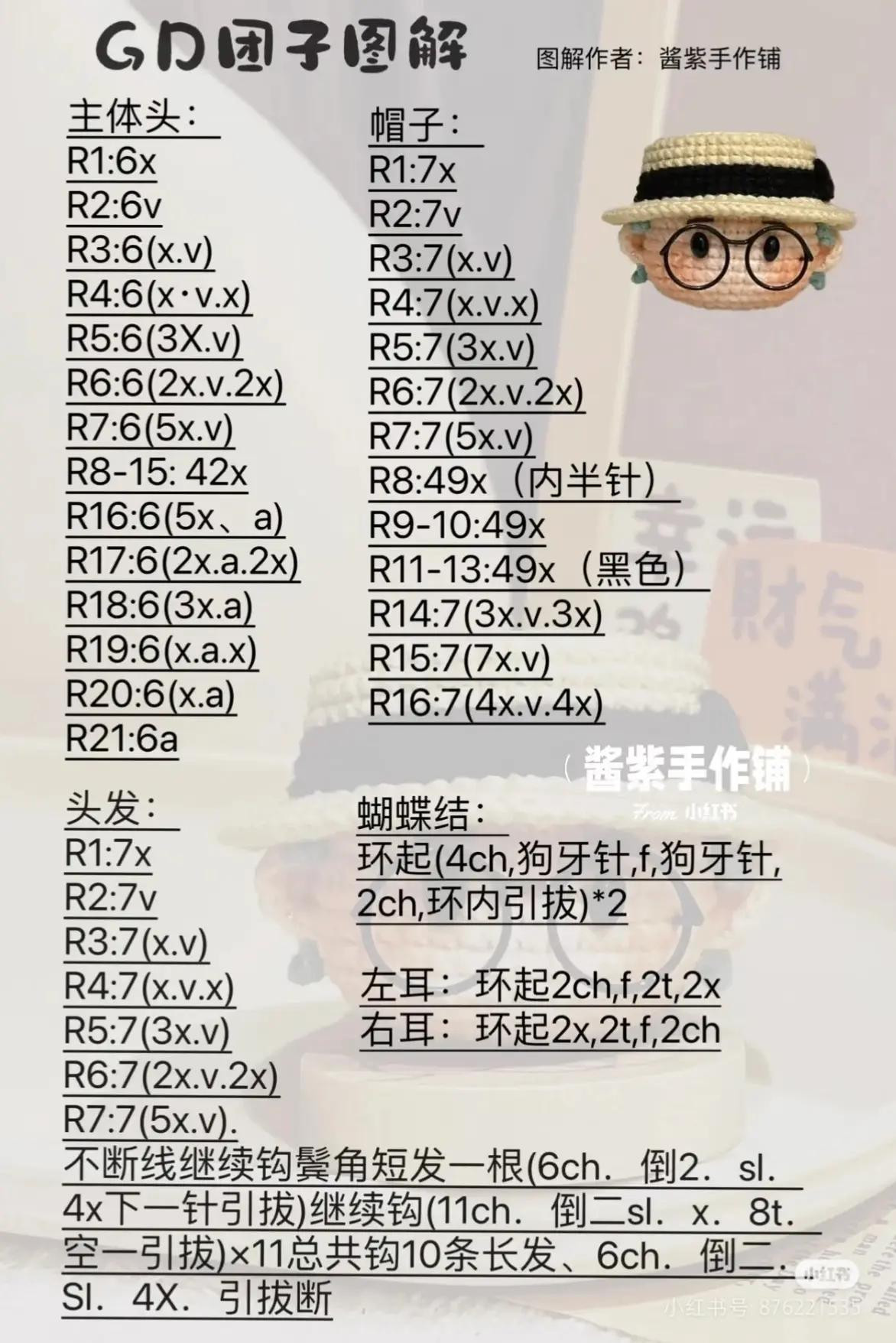 Crochet Keychain with Cute Character and Flower Design