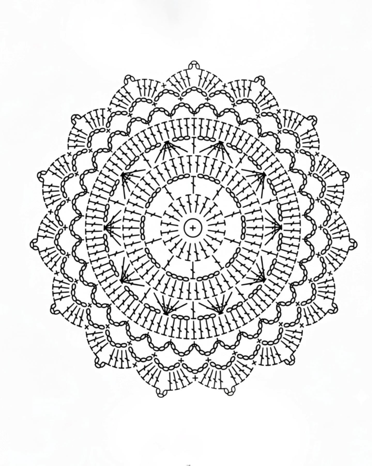 Crochet Mandala Pattern with Bright Yellow Accents