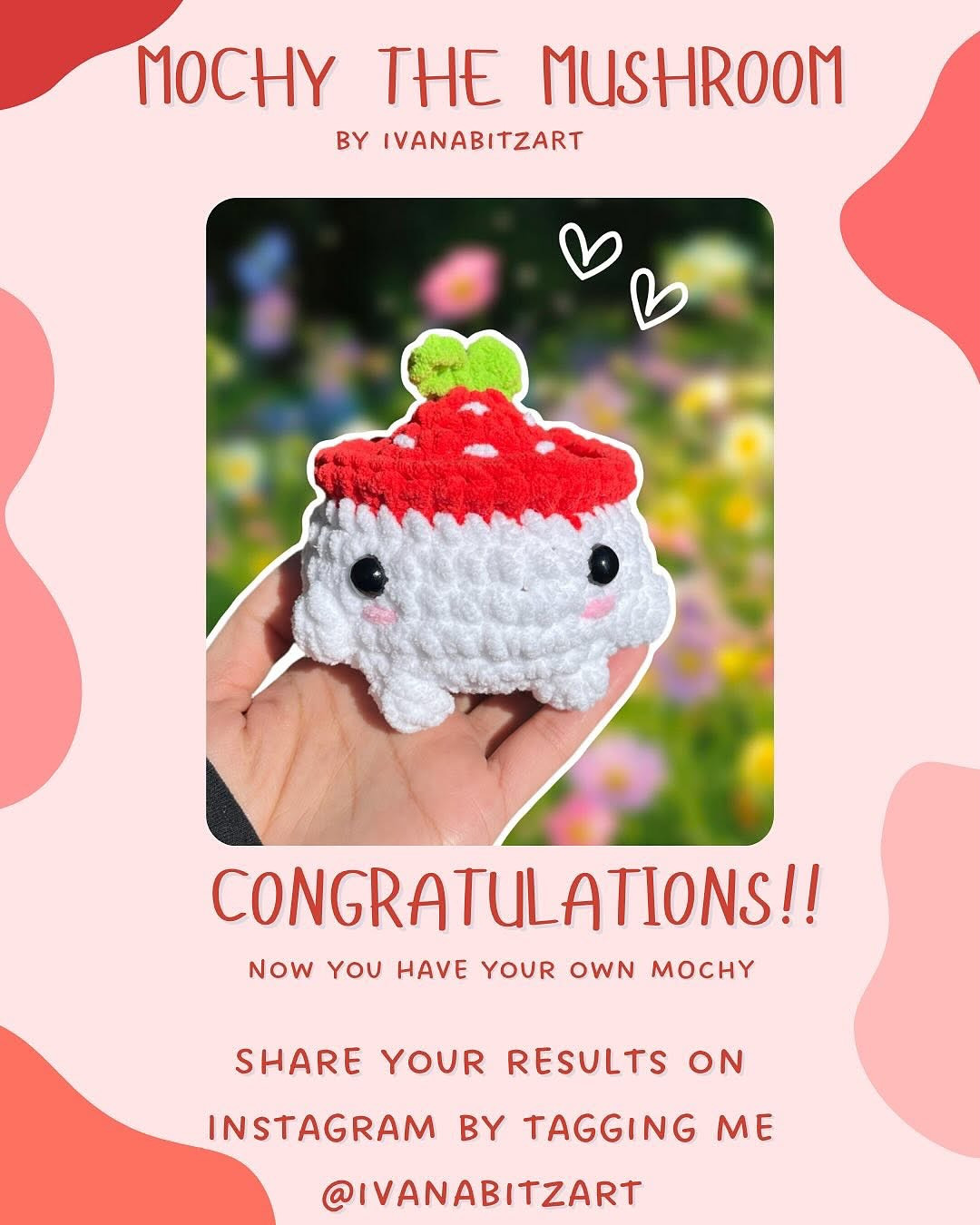 Crochet Mochy the Mushroom - Low Sew Amigurumi Pattern