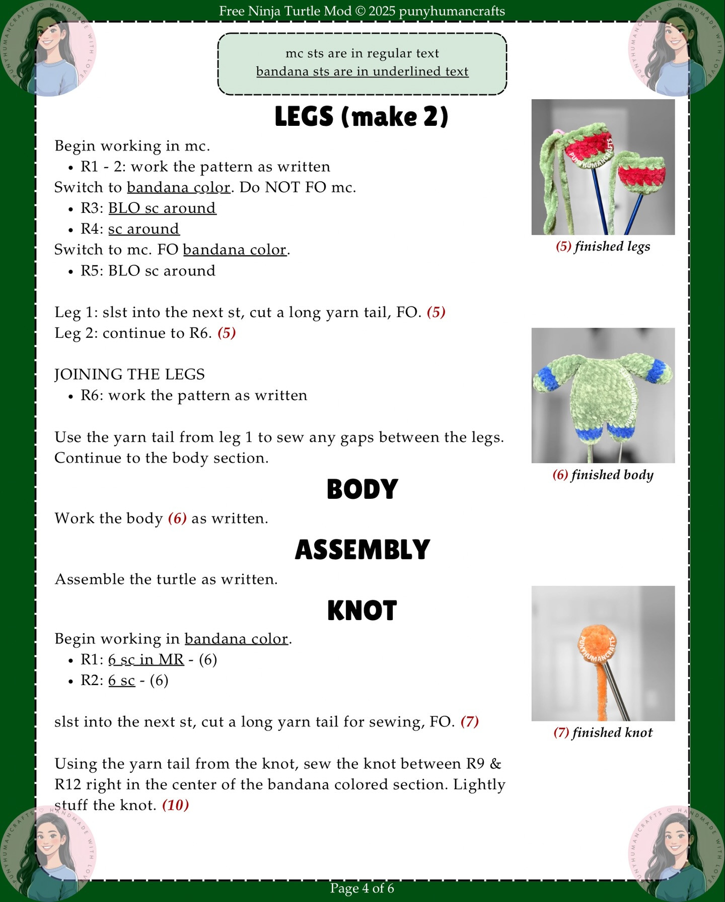 Crochet Ninja Turtle Amigurumi Pattern - Free Modification Guide