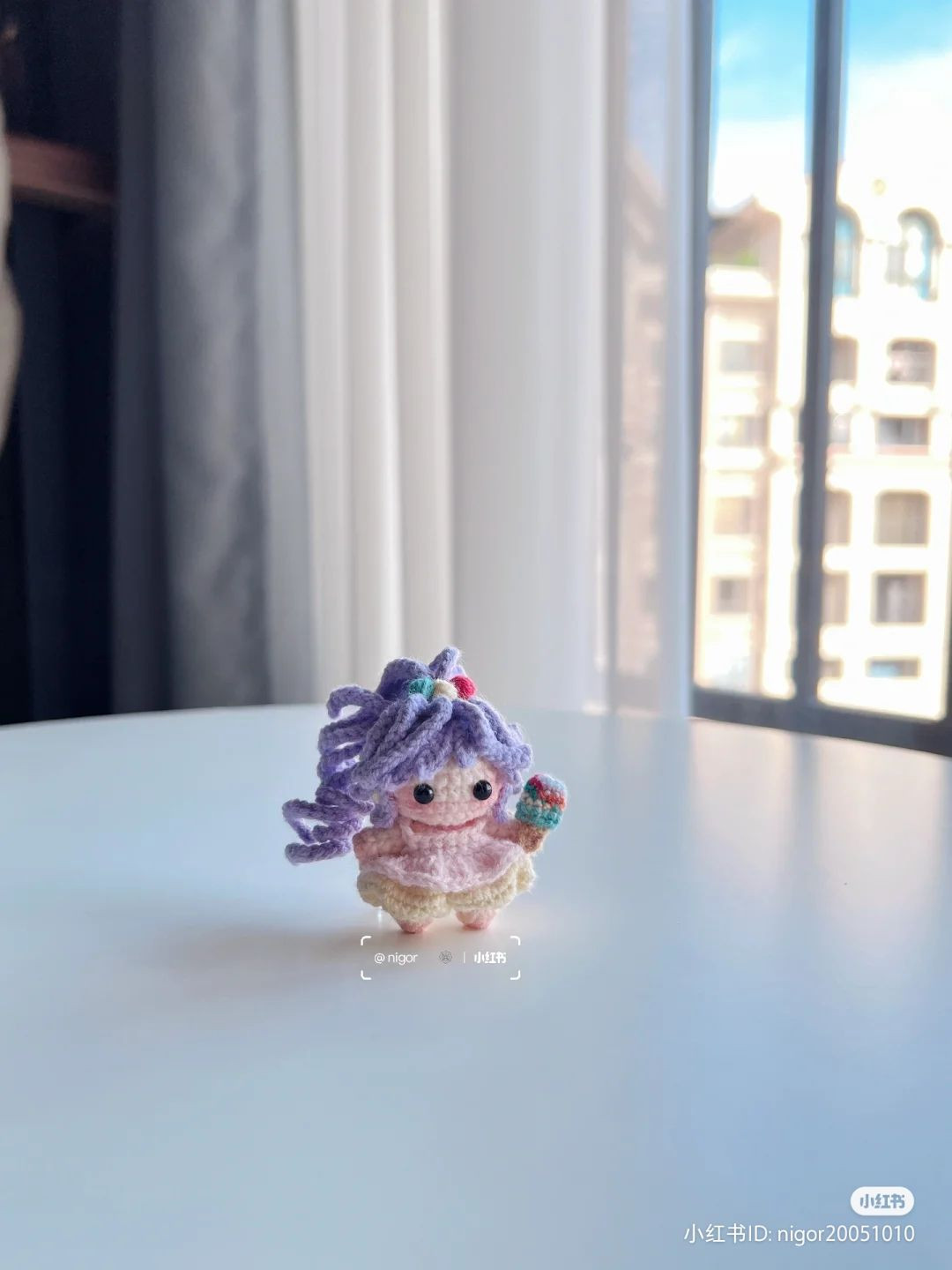 Crochet Pattern: Adorable Miniature Doll with Ice Cream