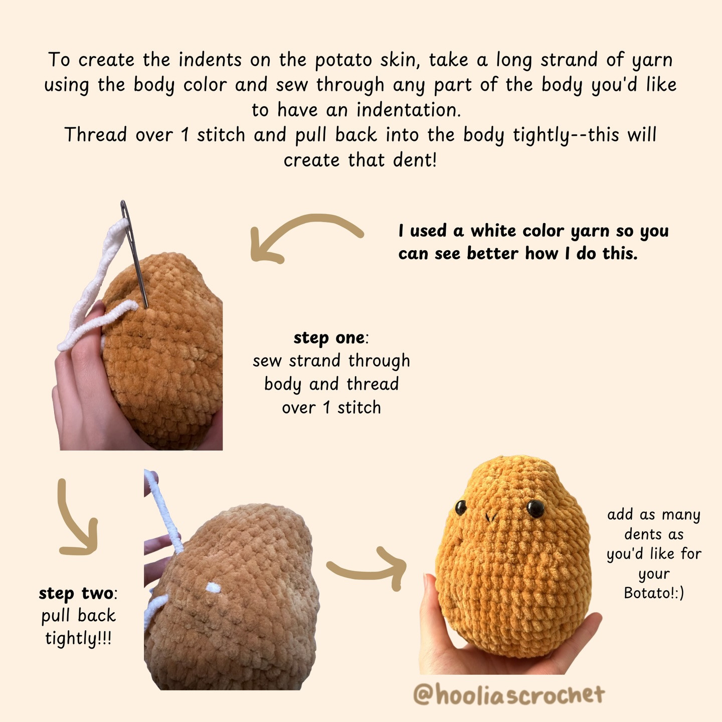 Crochet Pattern: Cute Botato Holding Boba Tea