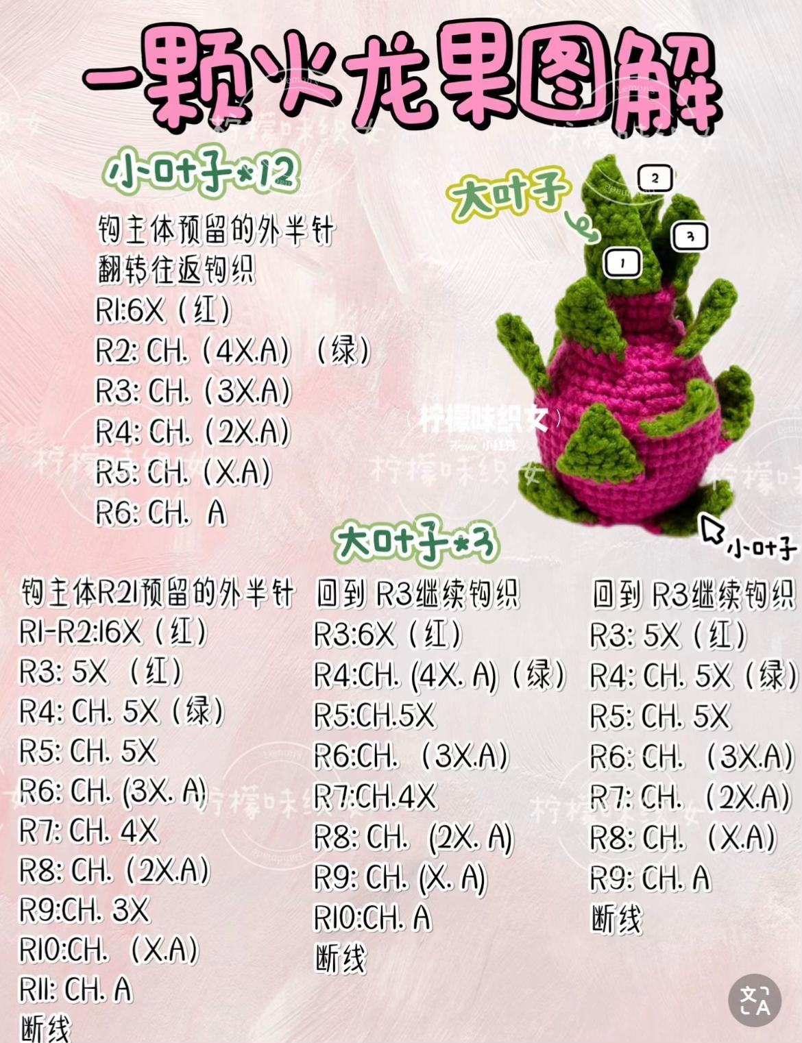 Crochet Pattern: Cute Mangosteen Amigurumi with Cotton Yarn