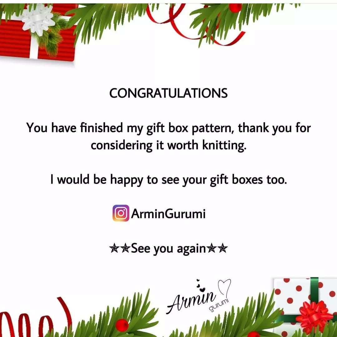 Crochet Pattern: Festive Gift Box for Christmas Decorations