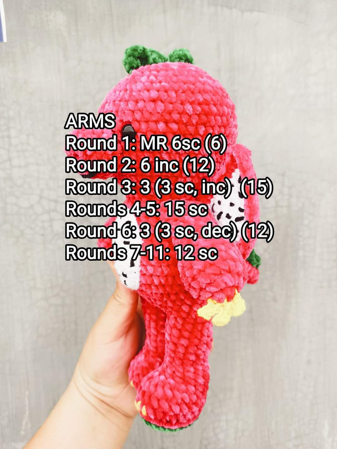 Crochet Pattern for Adorable Dragon Fruit Plush Toy