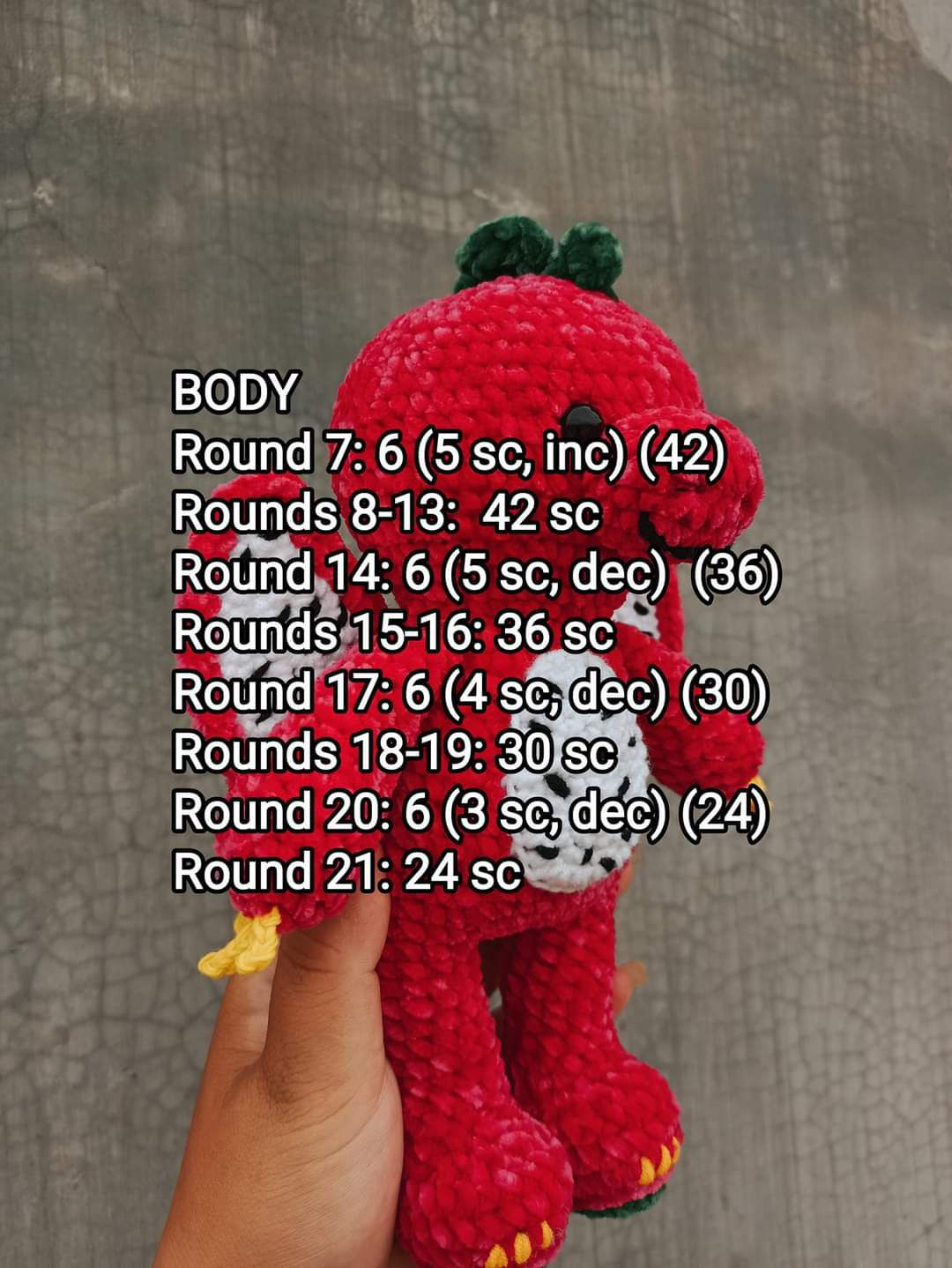 Crochet Pattern for Adorable Dragon Fruit Plush Toy