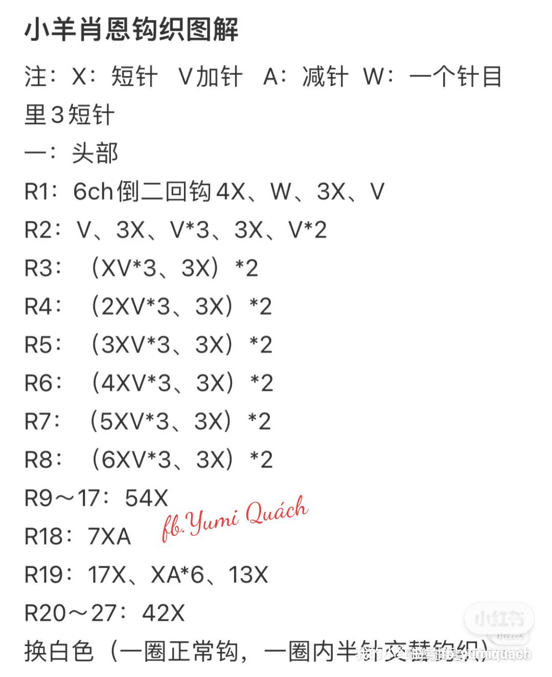 Crochet Pattern for Cute Amigurumi Sheep Stuffed Toy