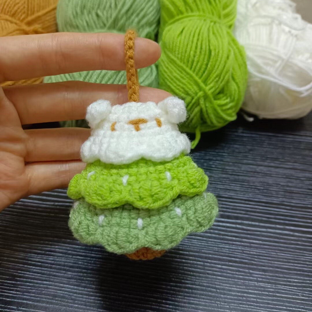 Crochet Pattern for Cute Bear Christmas Tree Ornament