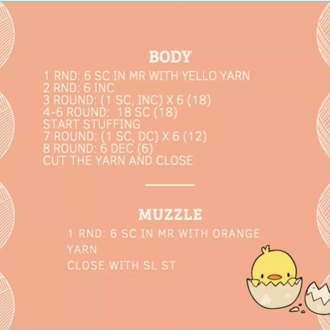 Crochet Pattern for Cute Little Chick Keychain