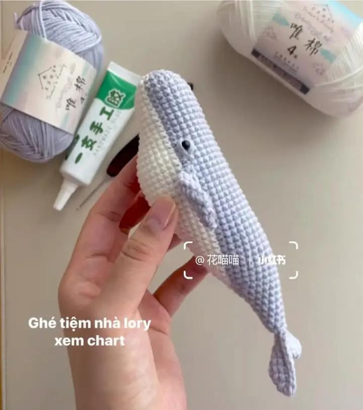 Crochet Pattern for Cute Whale Amigurumi Toy